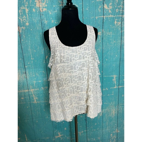 Patterson J. Kincaid cream racer track top size small - Picture 7 of 7